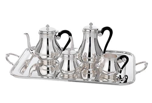 Royal Silver Tea and Coffee Service Set with Tray