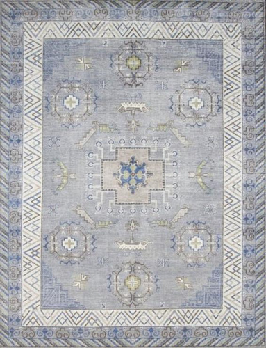 Khotan Hand-Knotted Wool Rug