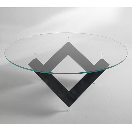 Wooden Glass Top Round Dining Table