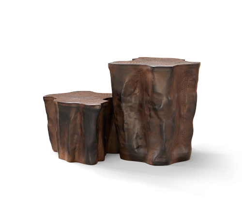Horizon Dark Brown Ceramic Side Table