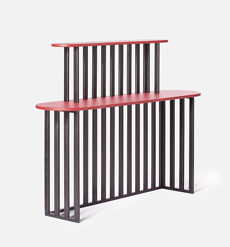 Black & Red Two-Tier Console Table