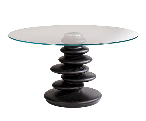 Ometto Round Glass Top Dining Table