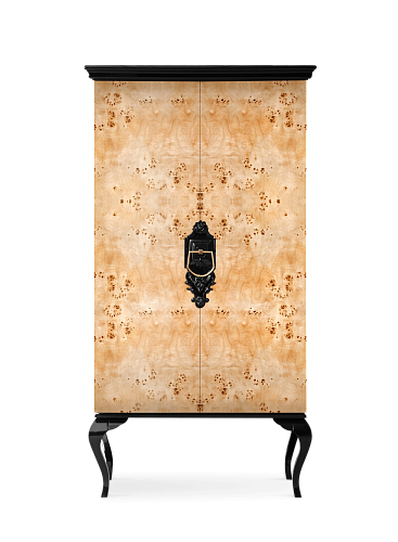 Louvre Poplar Wood Display Cabinet