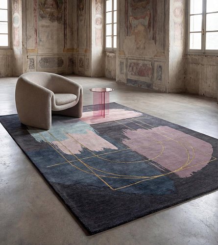 Midnight Brushwork Rug