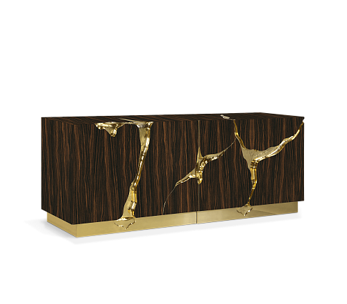 Opulent Brown & Gold Sideboard
