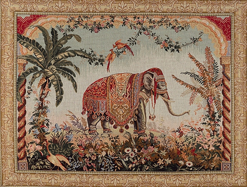 Elephant with Border Tapestry