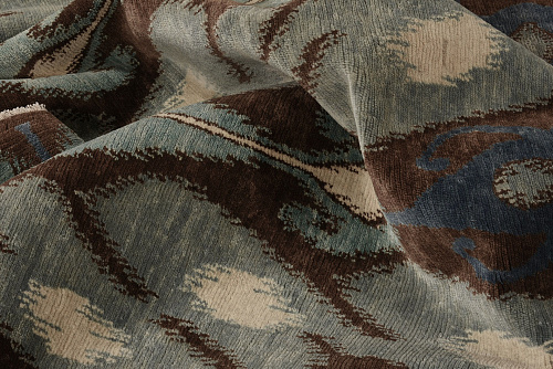 Ikat Hand-Knotted Wool Rug