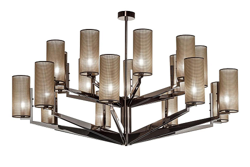 Black Nickel Chandelier with Fabric Shades