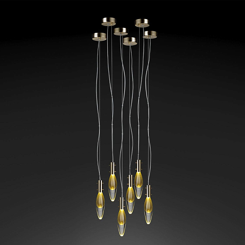 Venetian Glass Drops 6-Light Pendant