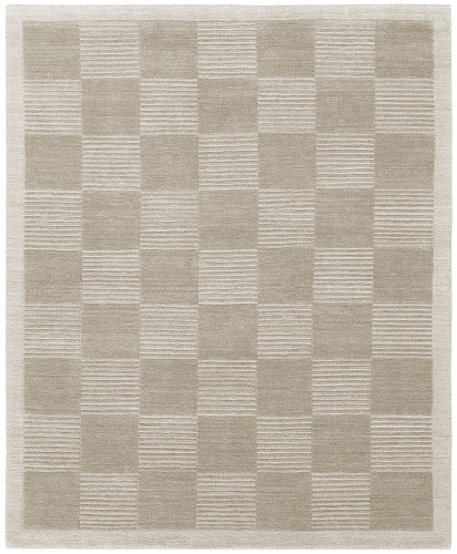 Deep Cut Border Grey Rug