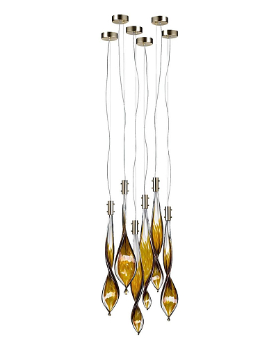 Venetian Glass Leaves 6-Light Pendant
