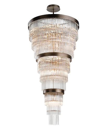 Modern 3-Ring Venetian Glass Chandelier