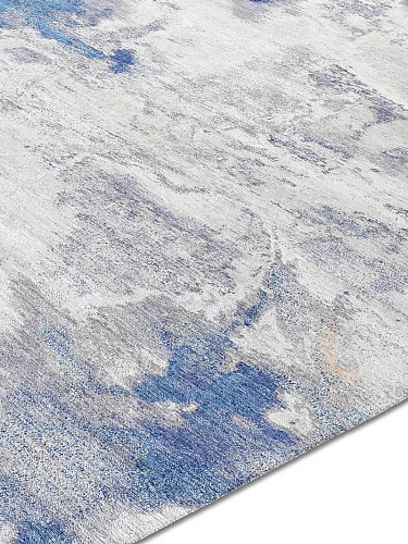 Blue / Sand Hand-Knotted Rug