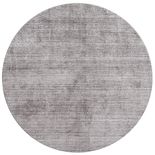 Round Silver Bamboo Silk Rug