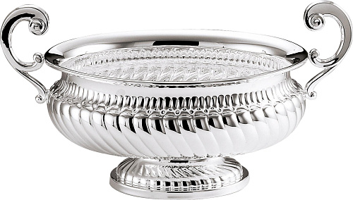 Silver-Plated Oval Bowl with Handles
