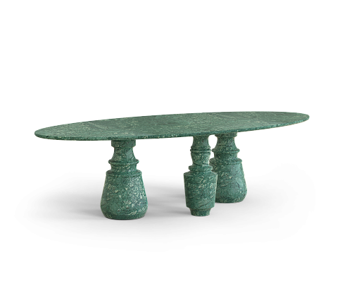 Obsidian Oval XL Guatemala Stone Dining Table