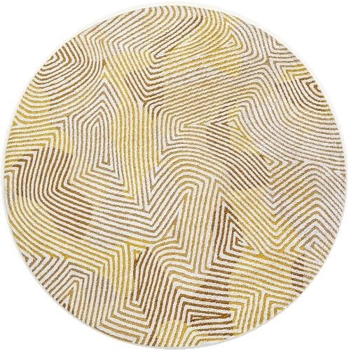 Yellow Hippy 9799 Round Rug