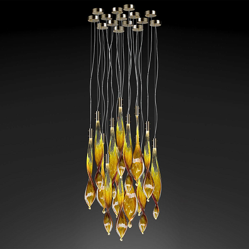 Venetian Glass Leaves 14-Light Pendant