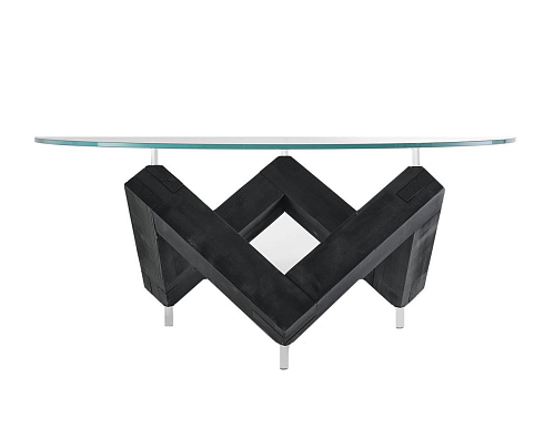 Wooden Glass Top Round Dining Table