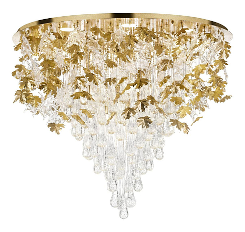 Maple Leaf Chandelier in Gold Finish