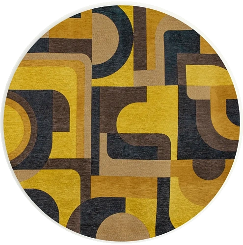 Yellow Meyer 9210 Round Rug