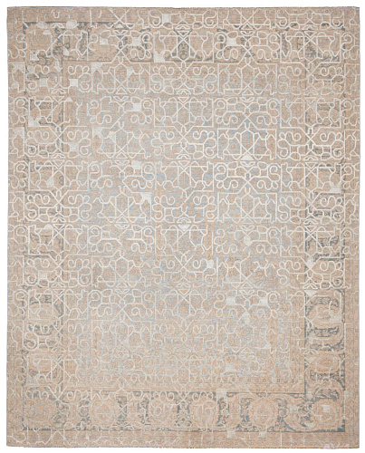 Tabriz Wooster Hayat 1 Skyblue Silvergrey Silk Rug