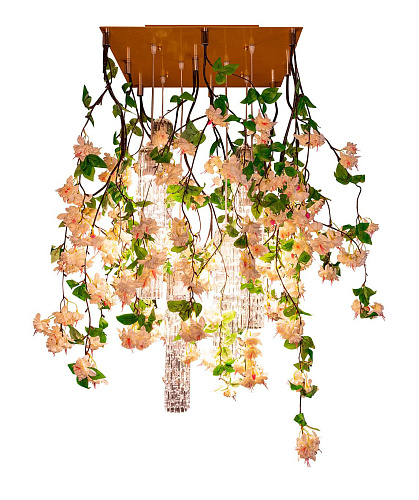 White Cascade Square Chandelier