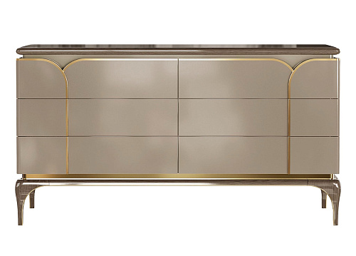 Four-Door Luxury Beige Chest of Drawers