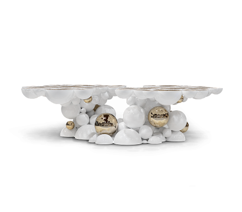 Orbit White Finish Coffee Table