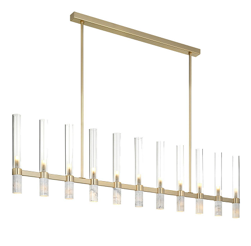 Rectangular Marble and Glass Chandelier