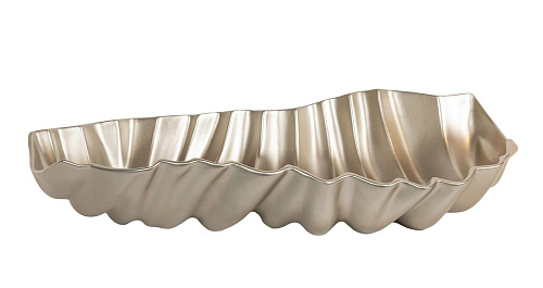 Pearly Beige Ruffled Centerpiece Bowl