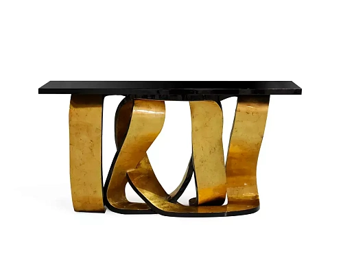 Ribbon Gold Leaf Console