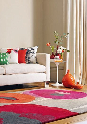 Sanderson Poppies Red Rug