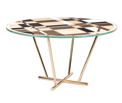 Piet Round Dining Table with Glass Top