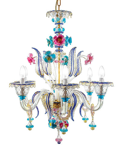Murano Multicolour Glass Chandelier