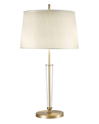 Antique Gold Table Lamp with Conical Glass and Fabric Shade