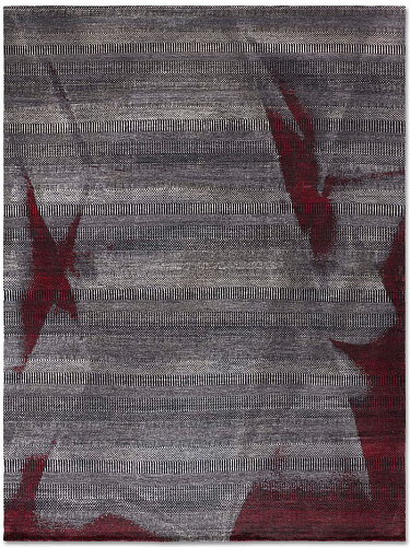 Red Wood Hand-Knotted Rug