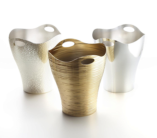 Milady Decorative Wastebasket in 24K Gold
