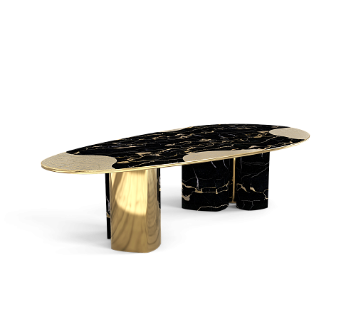 Athena Portoro Marble & Gold Table