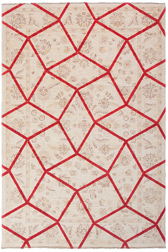 Double Layer Red Designer Rug