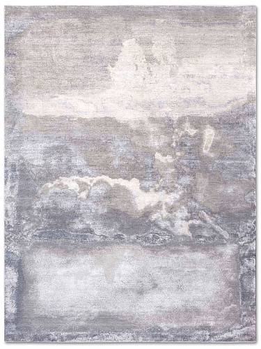 Clouds Light Grey Handmade Luxury Rug
