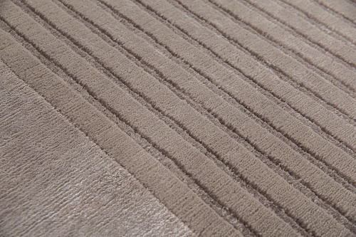 Hand Knotted Beige Frame Wool & Viscose Rug