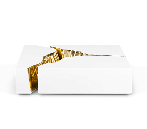 Fissure White Elegant Coffee Table
