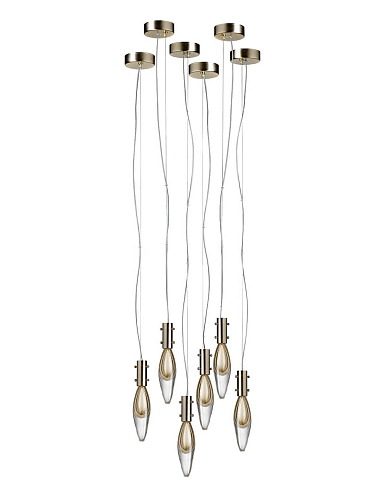 Venetian Glass Drops 6-Light Pendant