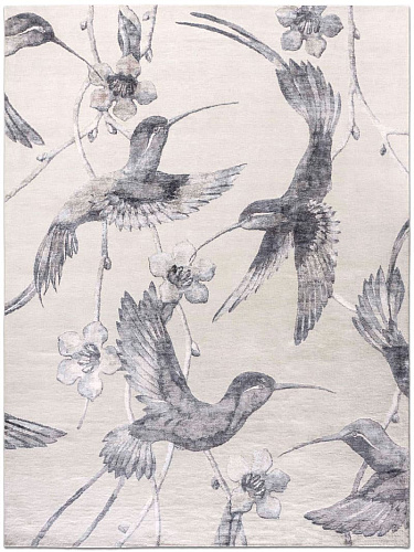 Hummingbirds Hand-Knotted Rug