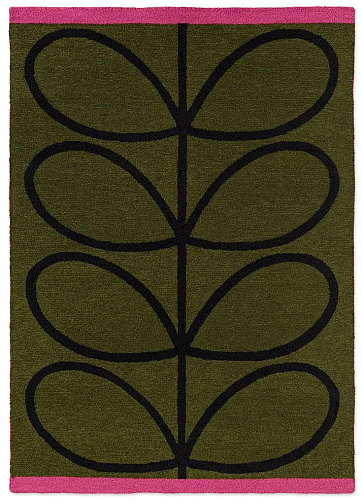 Linear Stem Olive Outdoor Rug
