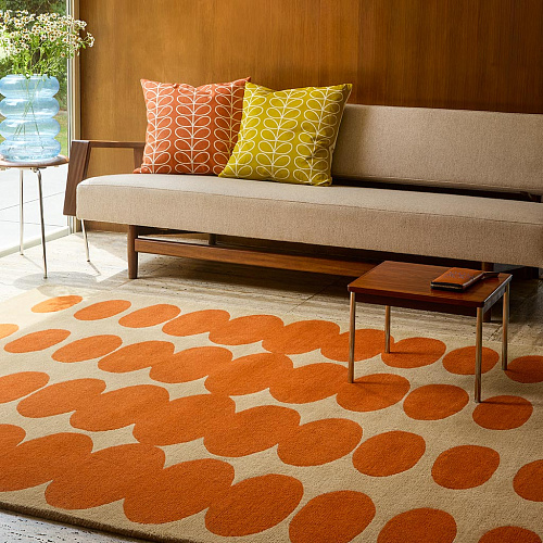 Optical Oval Orange/Sand 157703 Rug