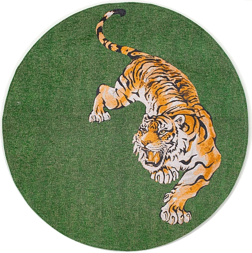 Green On Fire 9388 Round Rug