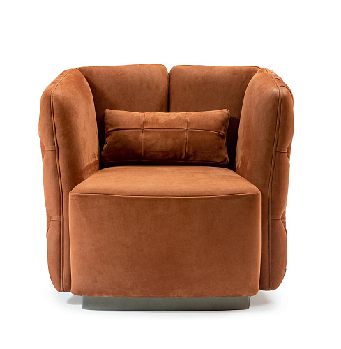 Ford Velvet Armchair in Rust Tone