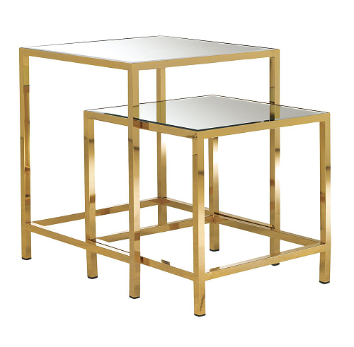 Set Of 2 Mirror Top Coffee Tables